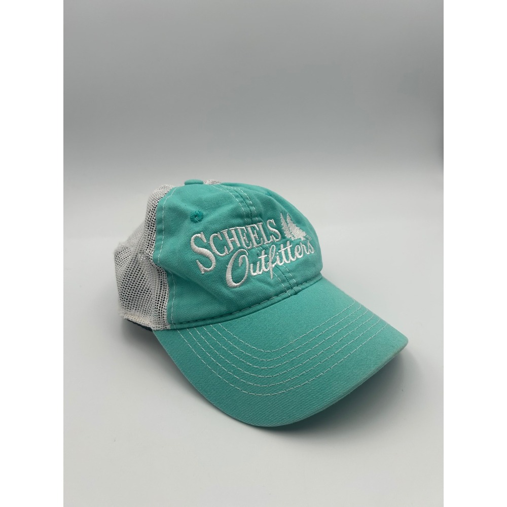Scheels Outfitters Teal White Mesh Trucker Hat Ladies Snapback Cap B1314